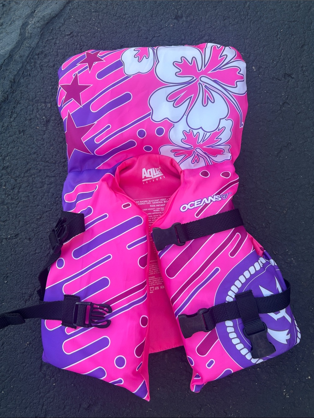 Kids Pink Purple Swim Vest - Ocean Series